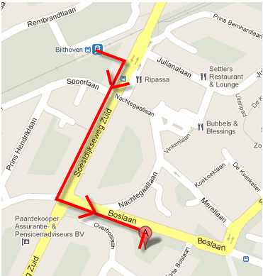 KaartNaarBoskapelBilthoven